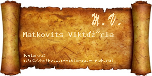 Matkovits Viktória névjegykártya